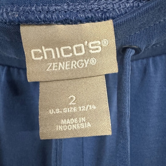Chico's Zenergy Jogger Pants 12/14 Size Blue With Pockets Elastic Waist - Picture 2 of 5